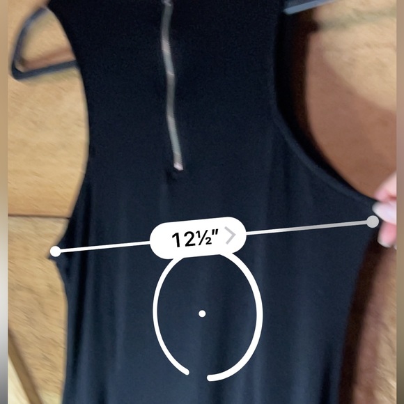 Acemi Flowy Zip up Black A-Line Dress - Women's Size Medium (Rayon/Spandex) - Picture 10 of 10